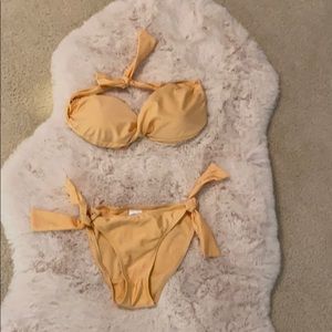 Strapless peach bikini